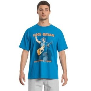 Luke‎ Bryan T-Shirt Size Large Blue What Makes You Country Tour 2018 Graphic